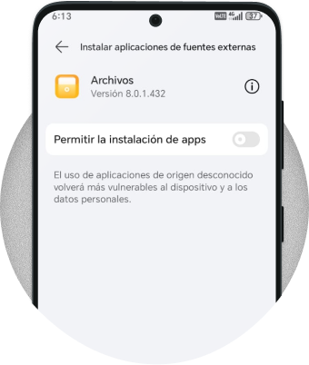 Permitir instalación